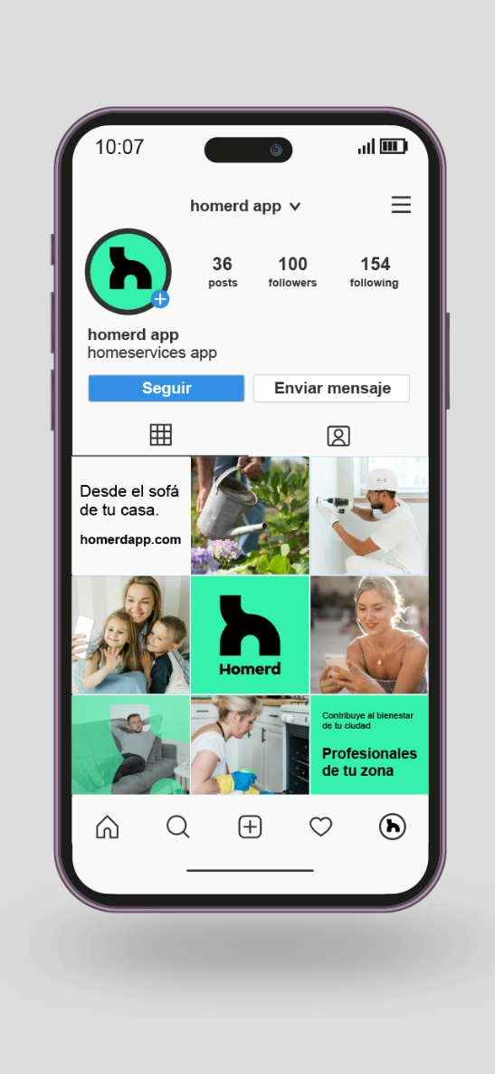 Diseño de marca y branding, en Ciudad Real. instagram Homerd