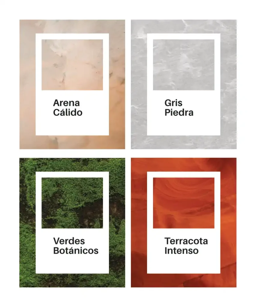 Muestras de colores tendencia 2026 paleta terrenal